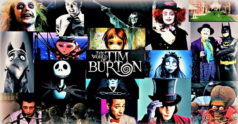 tim burton characters collage